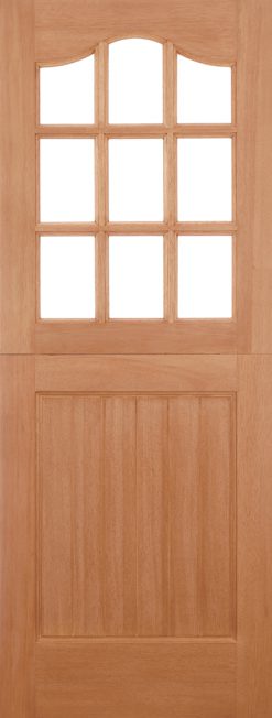 LPD Stable 9 Light M&T Hardwood Unglazed External Door
