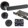 Atlantic Handles Status Michigan Matt Black Bathroom Latch Pack for Internal Doors