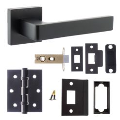 Atlantic Handles Status Montana Matt Black Latch Pack for Internal Door Pairs