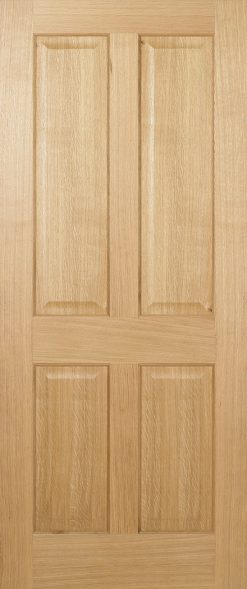 LPD Internal Oak Regency 4 Panel Non Raised Mouldings Pre-finished Fire Door