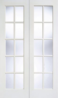 LPD Internal Door Pair 'GTPSA' with Clear Bevelled Glass Prime Plus
