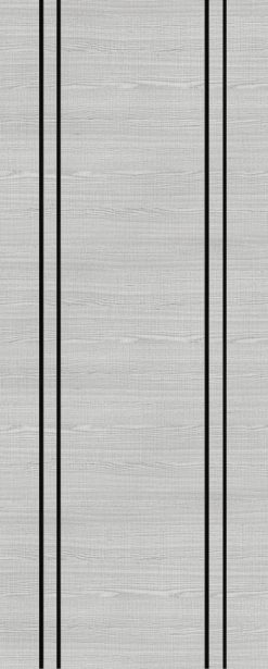 Deanta Internal Pre-Finished Light Grey Ash Flush Door With Dark Grey Vertical Inlays