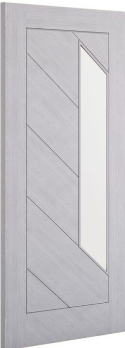 Deanta Doors Light Grey Clear Glazed Ash Torino Internal Door