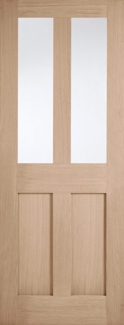 LPD Pre-Finished Oak London Internal Door with Clear Glass