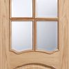 LPD Internal Oak Riviera Clear Bevelled Glazed Door with Raised Mouldings