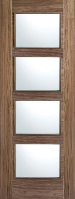LPD Walnut Vancouver Clear Glazed 4L FSC Internal Door