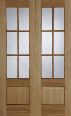 Mendes Internal Pre-Finished Oak Hampstead 6 Light Door Pair