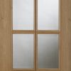 Mendes Internal Oak Clear Glazed 8 Light Door With Raised Mouldings
