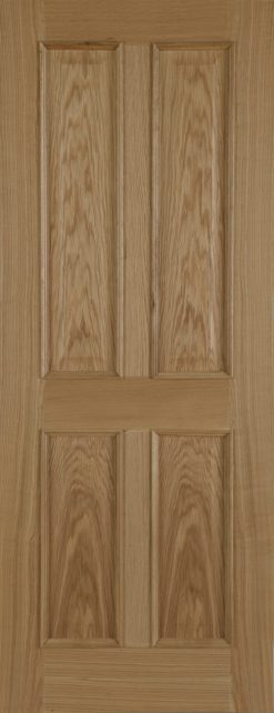 Mendes Internal Oak 4 Panel Door With Raised Mouldings