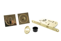 AGB Square Flush Handle Sliding Door Bathroom Lock Set