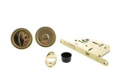 AGB Round Flush Handle Sliding Door Bathroom Lock Set