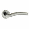 Eco Crest Aluminium Lever Door Handle on Round Rose - Satin Chrome/Polished Chrome