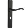 Forme Valence Solid Brass Key Lever Door Handle on Backplate - Matt Black