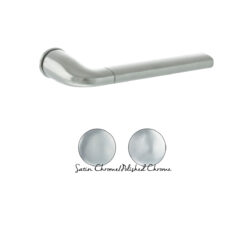 Forme Milly Lever Door Handle on Concealed Round Rose - Satin Chrome/Polished Chrome