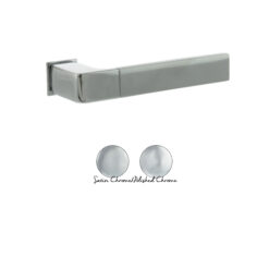 Forme Asti Lever Door Handle on Concealed Square Rose - Satin Chrome/Polished Chrome