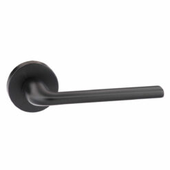 Forme Milly Lever Door Handle on Minimal Round Rose - Matt Black