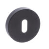 CleanTouch Anti-Bac Key Escutcheons on Minimal Round Rose - Matt Black