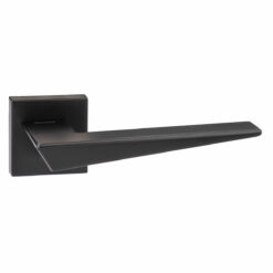 Forme Naxos Lever Door Handle on Minimal Square Rose - Matt Black