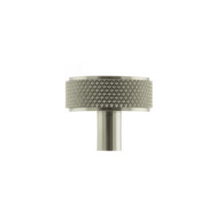 Millhouse Brass Hargreaves Disc Knurled Cabinet Knob on Concealed Fix - Satin Nickel
