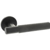 Millhouse Brass Crompton Knurled Lever Door Handle on 5mm Slimline Round Rose - Matt Black