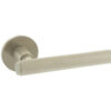 Millhouse Brass Stephenson Knurled Lever Door Handle on 5mm Slimline Round Rose - Satin Nickel