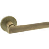 Millhouse Brass Stephenson Knurled Lever Door Handle on 5mm Slimline Round Rose - Yester Bronze