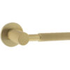 Millhouse Brass Mason Knurled Lever Door Handle on 5mm Slimline Round Rose - Satin Brass