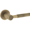 Millhouse Brass Mason Knurled Lever Door Handle on 5mm Slimline Round Rose - Yester Bronze