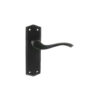 Old English Warwick Latch Lever Door Handle on Backplate - Matt Black