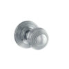 Old English Ripon Solid Brass Reeded Beehive Mortice Door Knob on Concealed Fix Rose - Polished Chrome