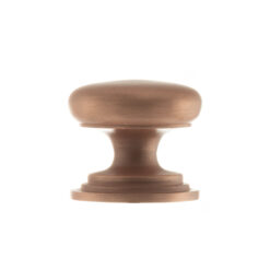Old English Lincoln Solid Brass Victorian Cabinet Knob 38mm on Concealed Fix - Urban Satin Copper