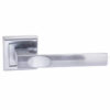 STATUS Kansas Lever Door Handle on Square Rose - Satin Chrome