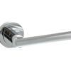 STATUS Nebraska Lever Door Handle on Round Rose - Polished Chrome