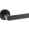 STATUS Michigan Lever Door Handle on Round Rose - Matt Black