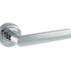 STATUS Michigan Lever Door Handle on Round Rose - Polished Chrome