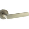 STATUS Michigan Lever Door Handle on Round Rose - Satin Nickel