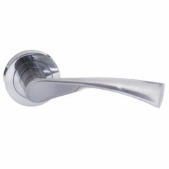 STATUS Colorado Lever Door Handle on Round Rose - Satin Chrome