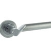STATUS Hawaii Lever Door Handle on Round Rose - Satin Chrome/Polished Chrome