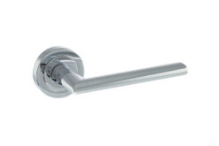 STATUS Georgia Lever Door Handle on Round Rose - Polished Chrome