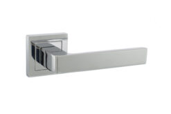STATUS Montana Lever Door Handle on S4 Square Rose - Polished Chrome