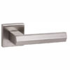 Senza Pari Davoli Lever Door Handle on Flush Square Rose - Satin Nickel