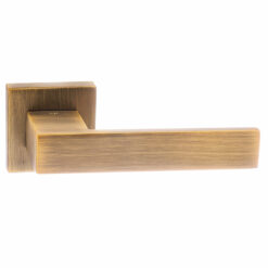 Senza Pari Panetti Lever Door Handle on Flush Square Rose - Weathered Antique Bronze