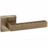 Senza Pari Pianni Lever Door Handle on Flush Square Rose - Weathered Antique Bronze