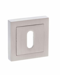 Senza Pari Key Escutcheons on Square Rose - Satin Nickel