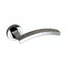 Senza Pari Crystal Lever Door Handle on Round Rose - Polished Chrome