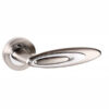 Senza Pari Elisse Lever Door Handle on Round Rose - Satin Nickel/Polished Chrome