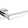 Tupai Rapido 5S Line Torrao Lever Door Handle on 5mm Slimline Round Rose - Bright Polished Chrome