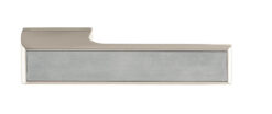 Tupai Rapido VersaLine Tobar Lever Door Handle on Long Rose - Satin Stainless Steel Decorative Plate - Pearl Nickel