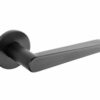 Tupai Exclusivo 5S Line Torrao Lever Door Handle on 5mm Slimline Round Rose - Pearl Black