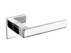 Tupai Exclusivo 5S Line Portel Lever Door Handle on 5mm Slimline Square Rose - Bright Polished Chrome